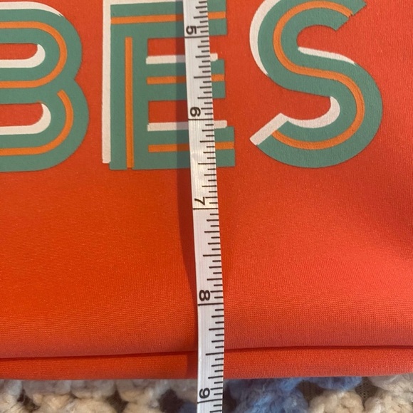 Good Vibes Tech Pouch Neon Coral Zipper Bag Organizer - Picture 3 of 4